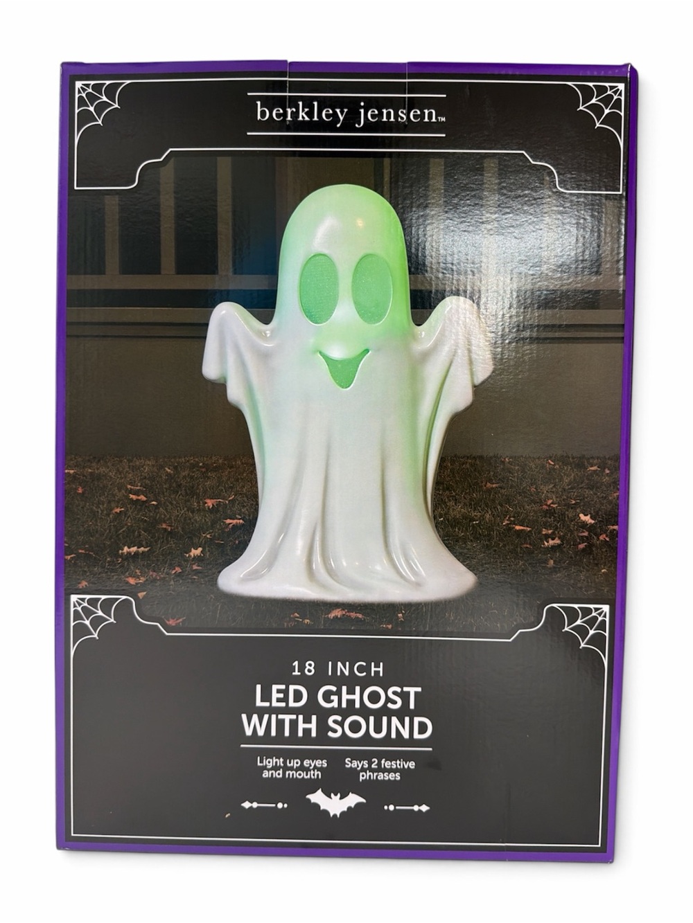 18" LED Ghost with Sound - White/Green